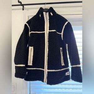 Miss Selfridge Black and White Teddy Jacket